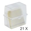 Exacompta Classic MEMO-BOX - Archivador de tarjetas - 100 piezas - preimpreso: A-Z - para A8 - con pestañas - transparente