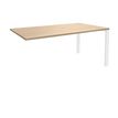 0404000121084-Bureau simple IRIS - L120 cm - Plan suivant - Pieds blanc - plateau imitation Chêne clair-P_400012108_1-0