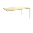 0404000121305-Bureau simple IRIS - L140 cm - Plan suivant - Pieds blanc - plateau imitation Erable-P_400012130_1-0