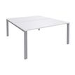 Burocean Aéris - Mesa - rectangular - blanco perla - aluminio base
