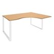0404000123170-Bureau compact LOFTER - L160 cm - Retour à droite - Plateau imitation Hêtre - pied Blanc - (pied de renfort obligat-P_400012317_1-0