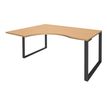 0404000123286-Bureau compact LOFTER - L160 cm - Retour à gauche - Plateau imitation Hêtre - pied Carbone - (pied de renfort obligat-P_400012328_1-0