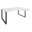 0404000123385-Bureau compact LOFTER - L180 cm - Retour à droite - Plateau Blanc - pied Carbone - (pied de renfort obligat-P_400012338_1-0