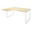 Burocean Urban - Escritorio - forma de L (izquierdo) - arce - blanco base