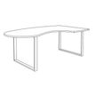 0404000123712-Bureau LOFTER Manager arrondi -  retour à droite - L200 cm - Plateau imitation Erable - Pied blanc (Pieds de renfort obligat-P_400012371_5-4