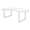 0404000123774-Bureau LOFTER Manager arrondi -  retour à gauche - L200 cm - Plateau imitation Hêtre - Pied blanc (Pieds de renfort obligat-P_400012377_6-4
