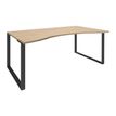 0404000123866-Bureau vague symétrique LOFTER - L180 cm - Plateau imitation chêne clair - pied Carbone-P_400012386_1-0