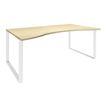 Burocean Urban - Escritorio - rectangular with double wave front - arce - blanco base