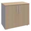 Burocean PRO - Storage cabinet - 2 Puertas - madera aglomerada, high-density melamine - roble claro, aluminio