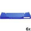 Exacompta Combo Midi Linicolor - Bandeja carta - para A4 Plus - glossy transparent royal blue (paquete de 6)