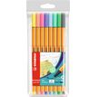 STABILO point 88 Pastel - Pack de 8 feutres fins - 0.4 mm - couleurs pastel assorties