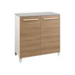 Gautier office Sunday - Low cupboard - 2 Puertas - madera aglomerada - blanco, roble