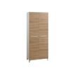 3483600215895-Armoire haute Sunday - L80 x H192 x P42 - 2 portes - dessus et façade chêne - SANS TOP--0