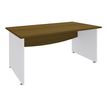 3253310263086-Bureau droit DUAL - L180 - Pieds blanc - plateau imitation noyer--0