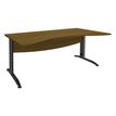 Burocean Idra - Escritorio - wavy rectangular - nogal - antracita base