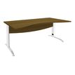 Burocean Idra - Escritorio - wavy rectangular - nogal - blanco base