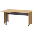 Gautier office JAZZ+ - Mesa - rectangular curvado (izquierda) - antracita gris, bocage oak