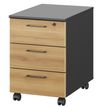 Gautier office JAZZ+ - Pedestal - móvil - 3 cajones - madera aglomerada - gris antracita, bocage oak