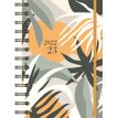 Bouchut Floral - Agenda escolar - 2022-2023 - página de día - encuadernado de alambre - 125 x 175 mm - 320 páginas - khaki
