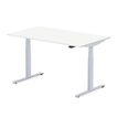 MAKIBA UGO - Escritorio para estar sentado/de pie - rectangular - blanco lacado - RAL 9006, gris satinado base
