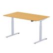 MAKIBA UGO - Escritorio para estar sentado/de pie - rectangular - roble - RAL 9006, gris satinado base