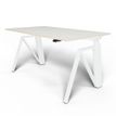 MAKIBA THEODORE - Escritorio para estar sentado/de pie - rectangular - blanco lacado - RAL 9016, blanco satén base