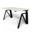MAKIBA THEODORE - Escritorio para estar sentado/de pie - rectangular - blanco lacado - negro satén, RAL 9005 base