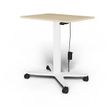 MAKIBA ELLIOT - Escritorio para estar sentado/de pie - móvil - rectangular - stone oak - RAL 9016, blanco satén base