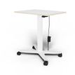 MAKIBA ELLIOT - Escritorio para estar sentado/de pie - móvil - rectangular - blanco lacado - RAL 9016, blanco satén base
