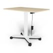 MAKIBA ELLIOT - Escritorio para estar sentado/de pie - móvil - rectangular - stone oak - RAL 9016, blanco satén base