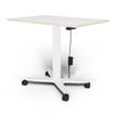 MAKIBA ELLIOT - Escritorio para estar sentado/de pie - móvil - rectangular - blanco lacado - RAL 9016, blanco satén base