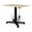MAKIBA ELLIOT - Escritorio para estar sentado/de pie - móvil - rectangular - stone oak - negro satén, RAL 9005 base