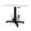MAKIBA ELLIOT - Escritorio para estar sentado/de pie - móvil - rectangular - blanco lacado - negro satén, RAL 9005 base