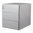 MT MTALI3T - Pedestal - móvil - 3 cajones - sheet metal - plata