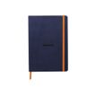 RHODIA Rhodiarama - Cuaderno - A5 - 80 hojas / 160 páginas - papel marfil - punteado - blue night cover - cuero sintético