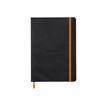 RHODIA Rhodiarama - Cuaderno - A5 - 80 hojas / 160 páginas - papel marfil - punteado - tapa negra - cuero sintético