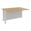 Burocean Ola - Componente de escritorio de recepción - rectangular - roble claro - blanco perla base