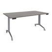 Burocean - Flip-down table - móvil - rectangular - roble gris - aluminio base