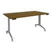 Burocean Réunion - Flip top table - móvil - rectangular - drown - aluminio base