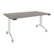 Burocean Réunion - Flip top table - móvil - rectangular - roble gris - blanco base