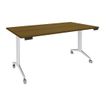 Burocean Réunion - Flip top table - móvil - rectangular - nogal - blanco base