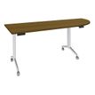 Burocean - Flip-down table - móvil - right corner - nogal - blanco base