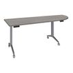 Burocean - Flip-down table - móvil - right corner - roble gris - aluminio base