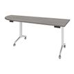 Burocean - Flip-down table - móvil - left corner - roble gris - blanco base