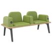Burocean Ilo - Bench - 2 asientos - reposabrazos - tejido, melamine coated particle board - roble claro, kiwi