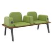 Burocean Ilo - Bench - 2 asientos - reposabrazos - tejido, melamine coated particle board - kiwi, nogal