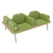 Burocean Ilo - Bench - 4 seats - reposabrazos - tejido, melamine coated particle board - roble claro, kiwi