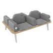 Burocean Ilo - Bench - 4 seats - reposabrazos - tejido, melamine coated particle board - roble claro, gris brezo