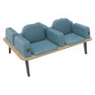 Burocean Ilo - Bench - 4 seats - reposabrazos - tejido, acero, melamine coated particle board, steel leg frames - nogal, woad blue