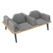 Burocean Ilo - Bench - 4 seats - reposabrazos - tejido, melamine coated particle board - roble claro, gris brezo